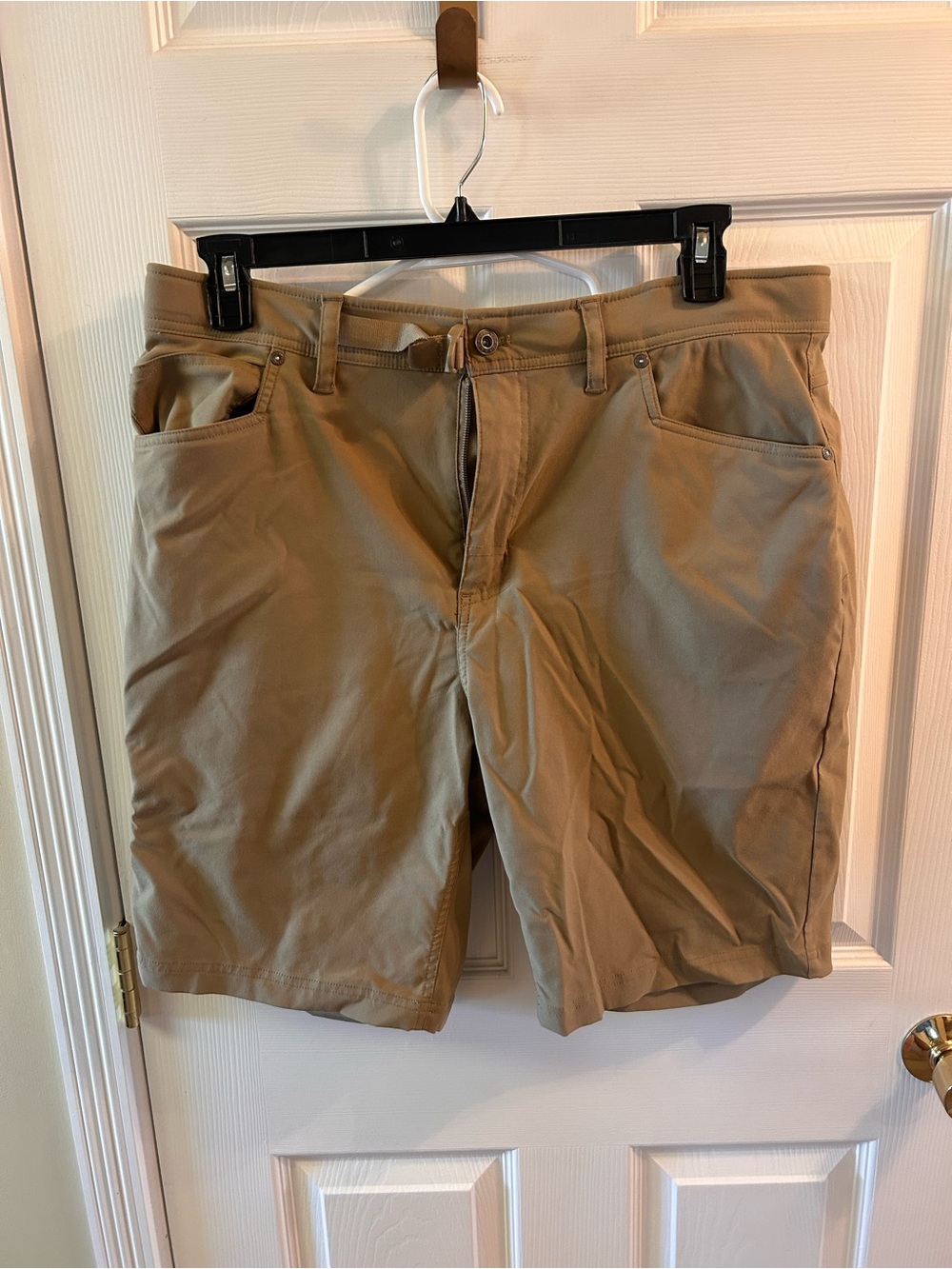 Men's Flat Front Tan Shorts - Classic Everyday Style